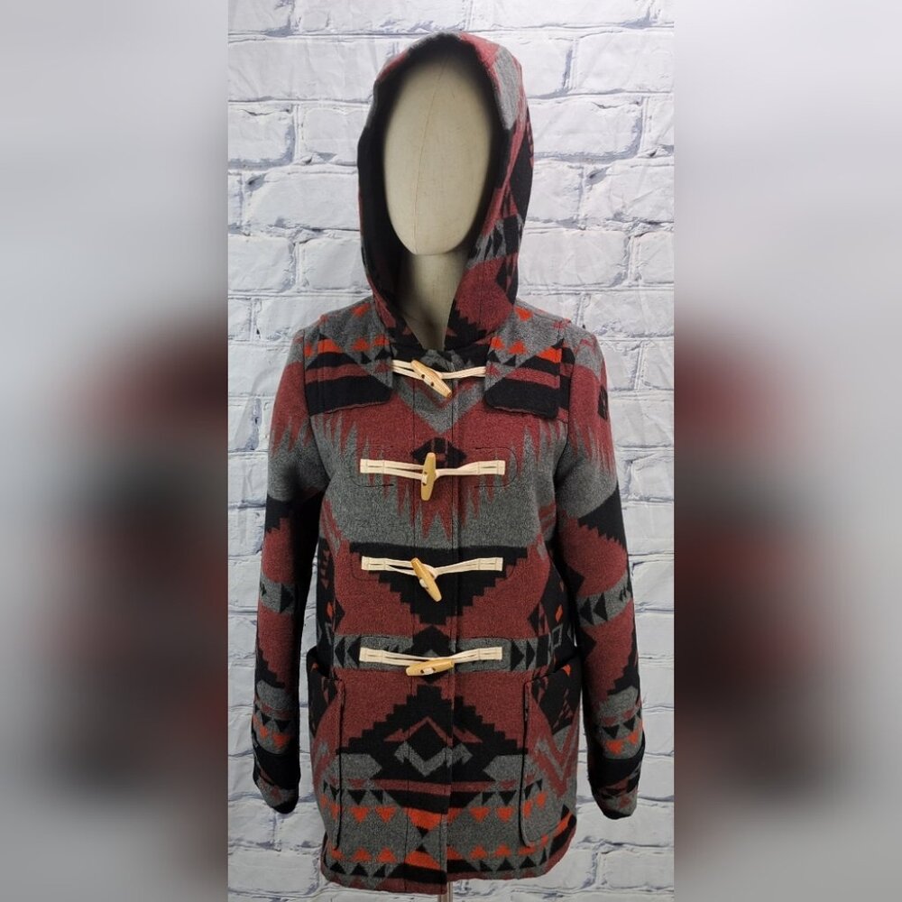 NEW Gap Women's Short Duffle Coat Toggle Southwestern Native Wool Winter Small